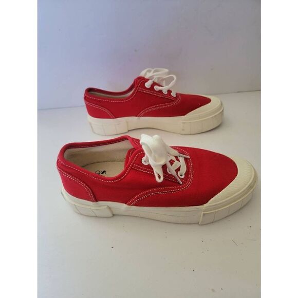Good News Women's Red Low Top Lace Up Casual Sneaker Shoes Size 6 - Picture 3 of 7